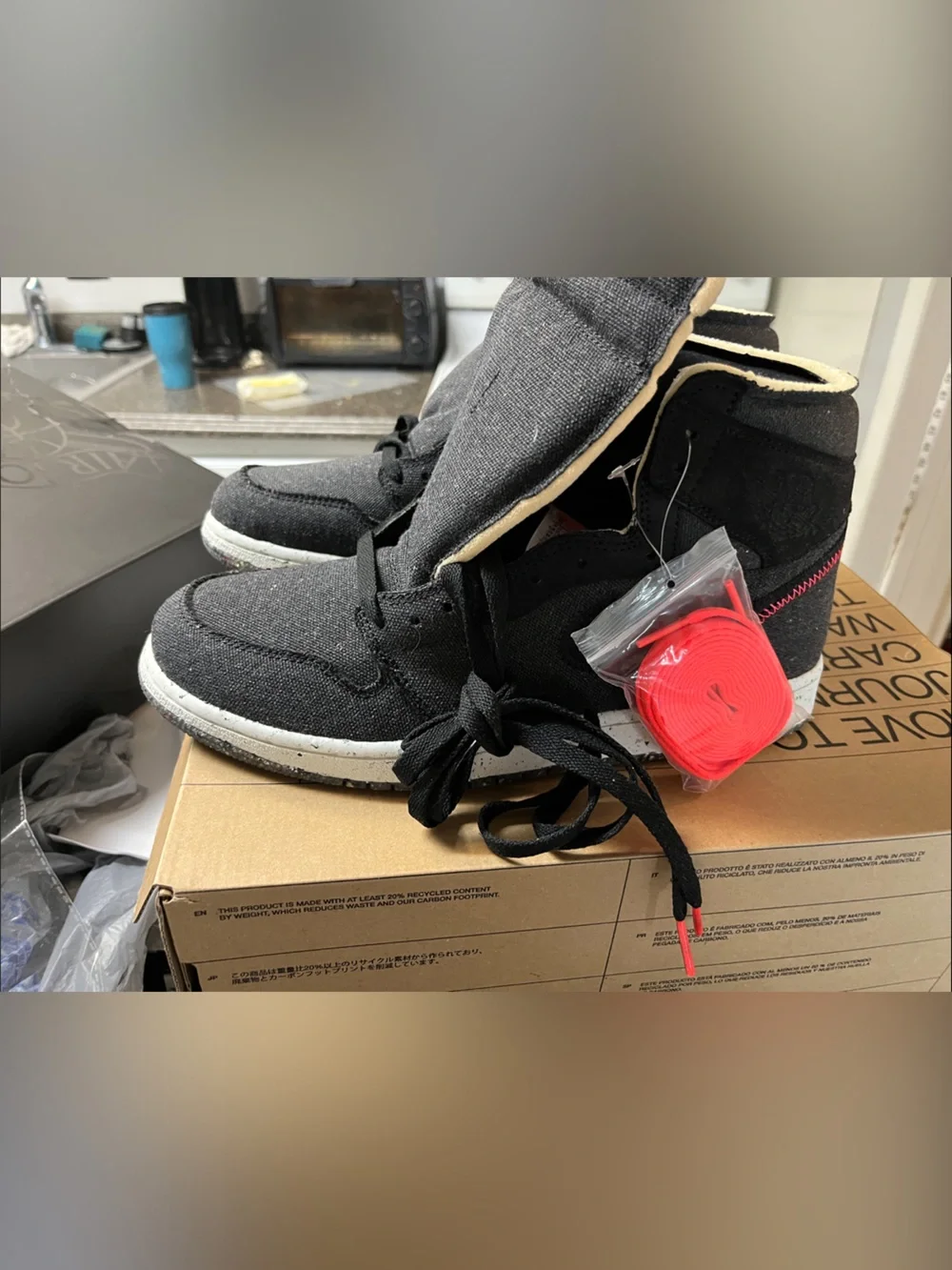 Nike Air Jordan 1 high zoom air nwt nib rare sz11 Black/Charcoal Canvas Sneakers
